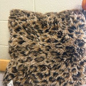 Leopard Print Faux Fur Pillow